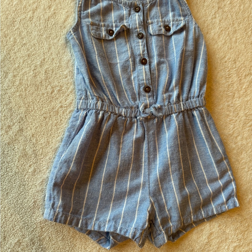 Striped Blue Kids Romper
